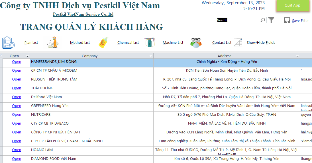 Quản lý hồ sơ khách hàng, báo cáo phân tích xu hướng bằng phần mềm chuyên dụng của Pestkil VietNam (VPSC)