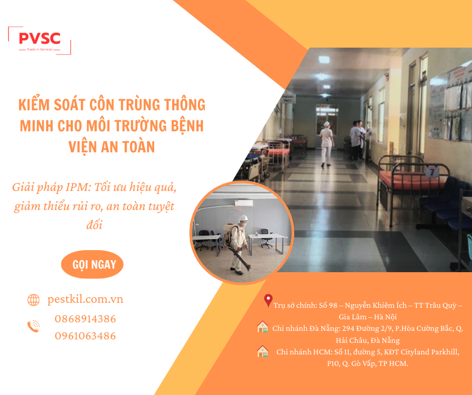 Kiểm soát côn trùng tổng hợp IPM cho bệnh viện – Giải pháp an toàn bảo vệ sức khoẻ bệnh nhân