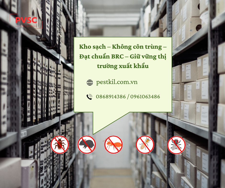 Vì sao kiểm soát dịch hại trong kho bãi là yêu cầu bắt buộc theo chuẩn BRC?