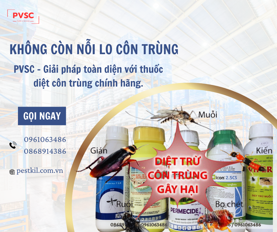 Các Loại Thuốc Diệt Côn Trùng Được Sử Dụng Nhiều Nhất Trong Nhà Máy & Kho Xưởng