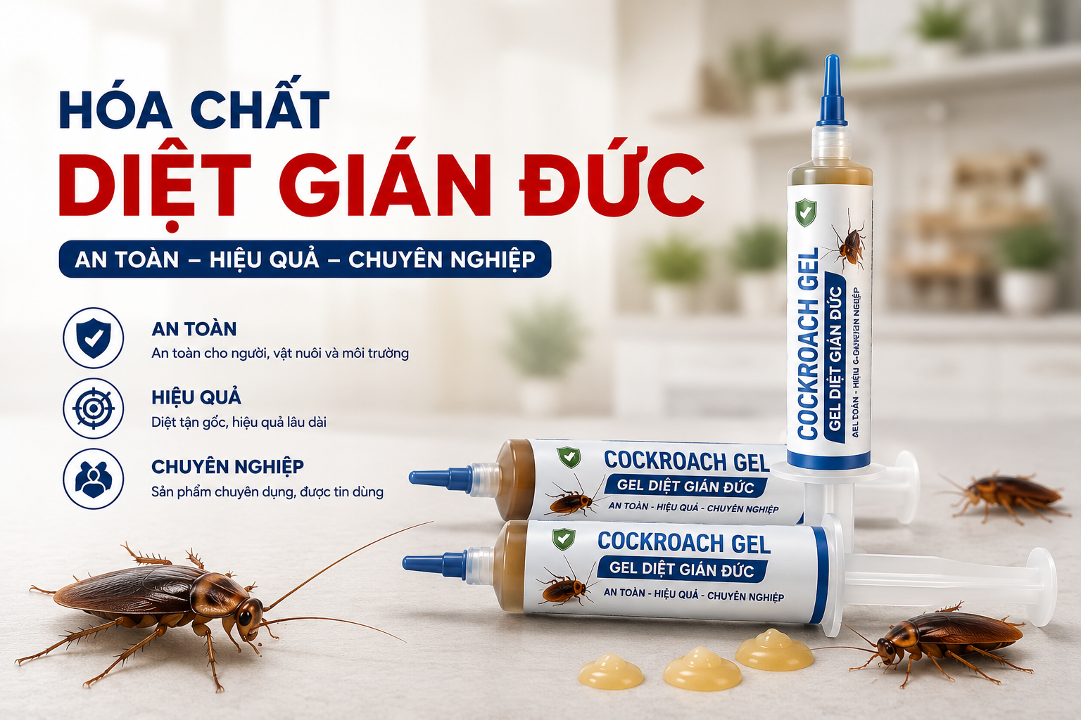 Các loại hóa chất kiểm soát gián đức đạt chuẩn an toàn